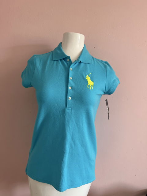 Playera Polo Ralph Lauren Turquesa Talla L (12-14) Like New