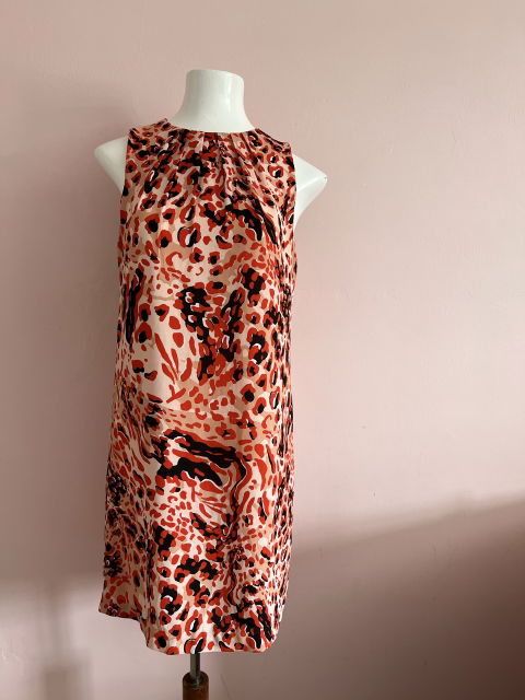 Vestido H&M de Seda con Estampado Animal