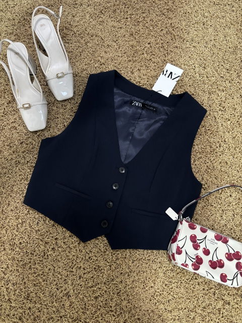 Chaleco Zara Azul Marino