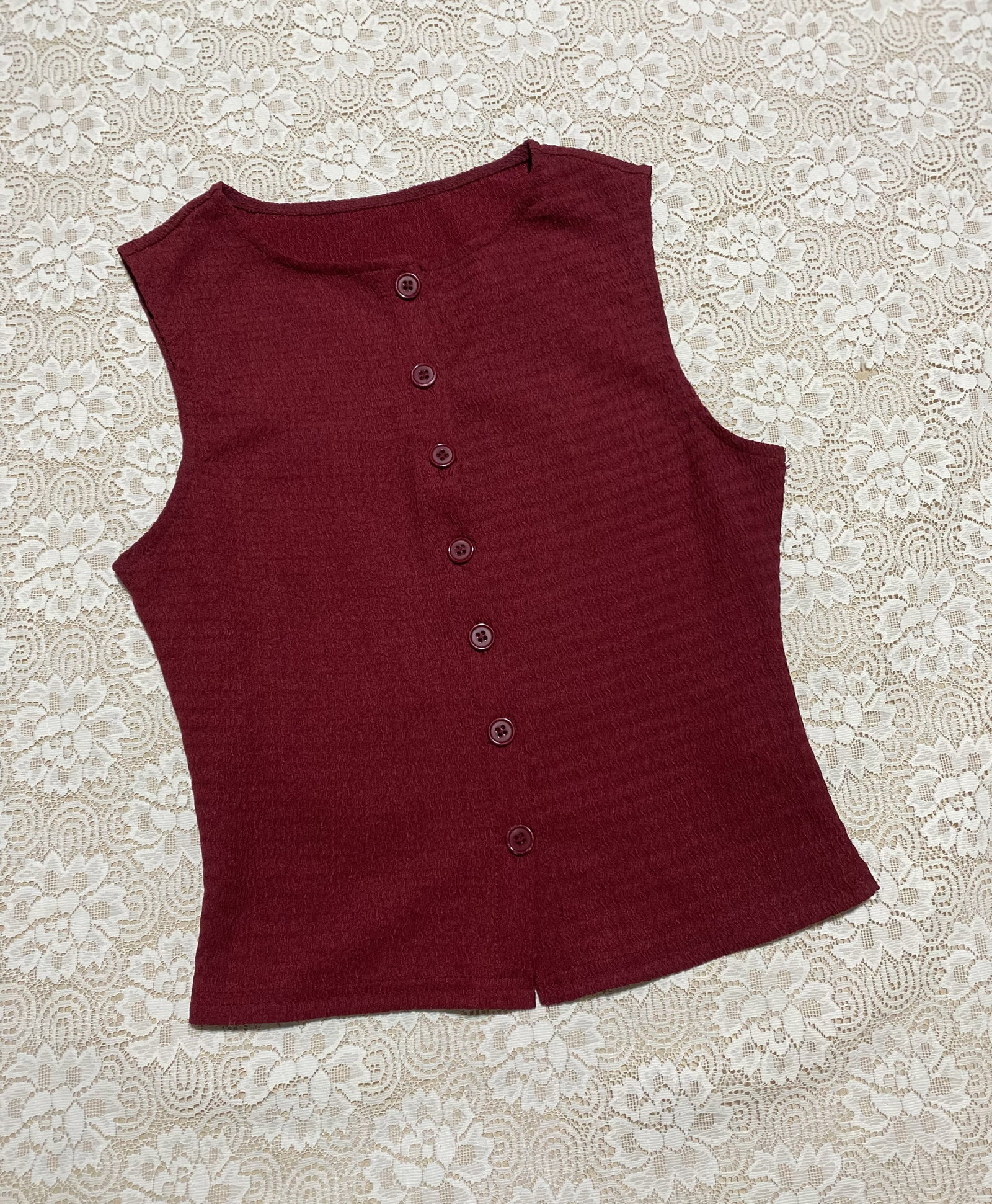 Top Shein Básico Color Burdeos Talla XS