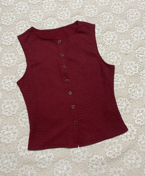 Top Shein Básico Color Burdeos Talla XS