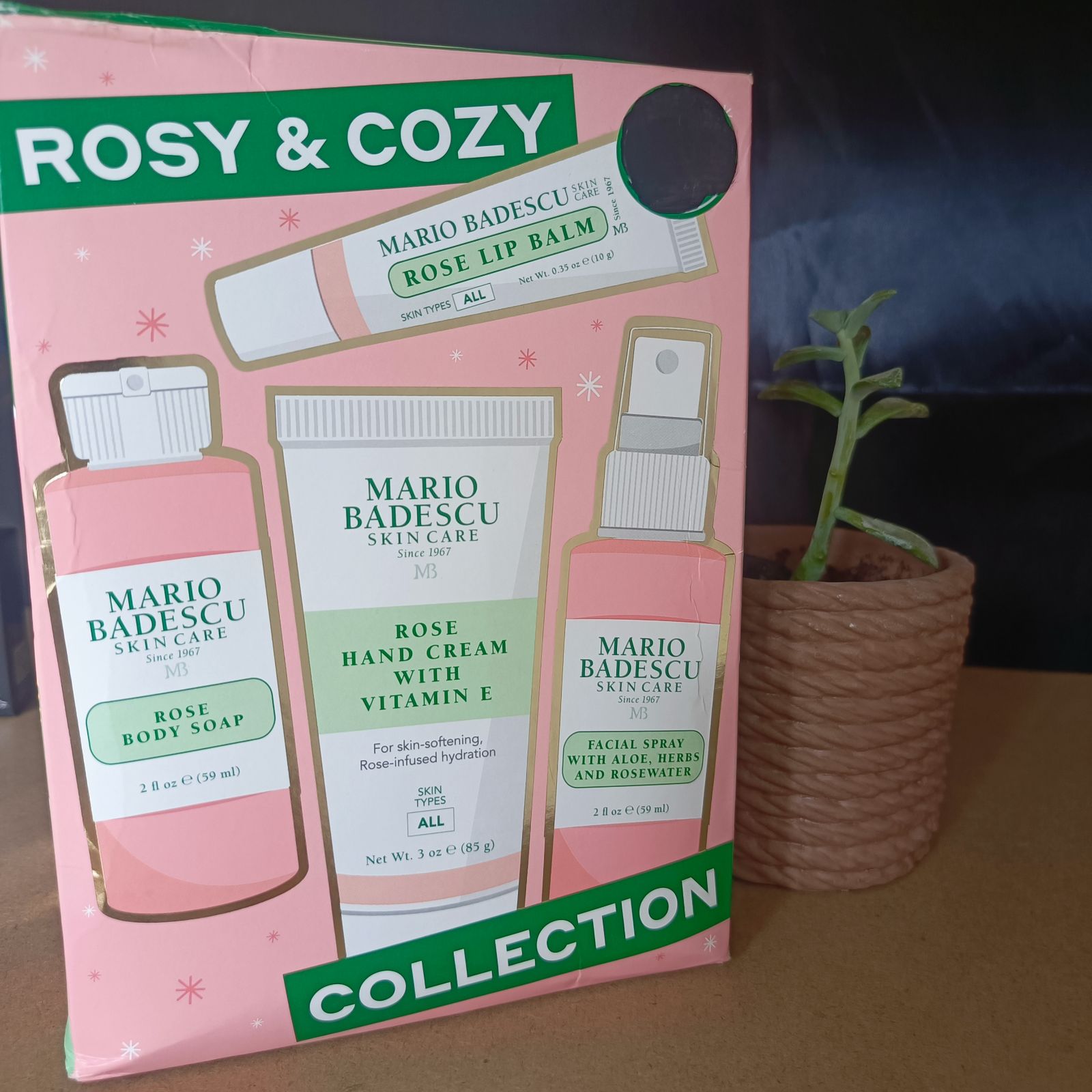 Set de Cuidado Facial Mario Badescu Rosy & Cozy - 4 Piezas 