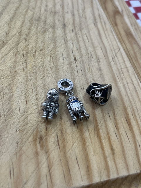 Paquete de 3 Charms Star Wars en Plata 925 para Pulseras Pandora
