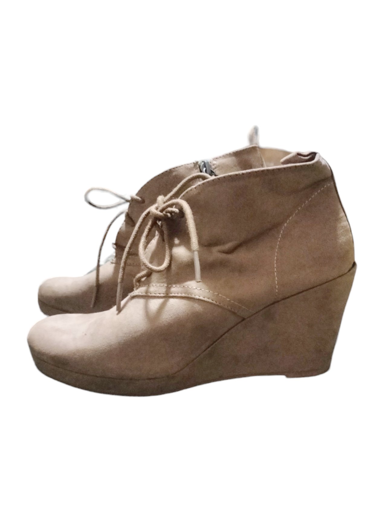 Botines Nuevos de Gamuza con Tacón Corrido Talla 25Mx