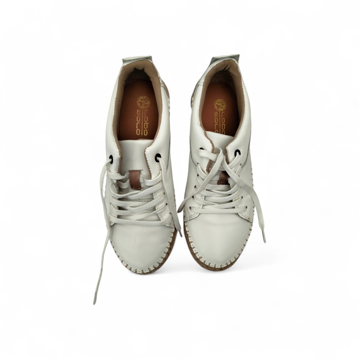 Tenis Lobo Solo de Piel y Tejido Artesanal para Mujer Talla 25.5
