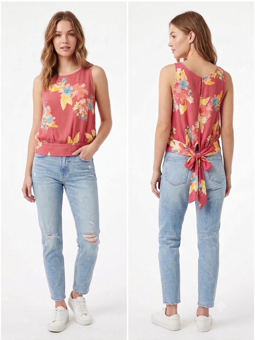 Blusa estampada Ana Talla S 100% rayón nueva