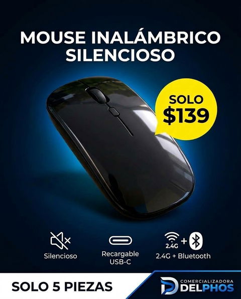 🔥 Liquidación Mouse Inalámbrico HOCOT Recargable — $139