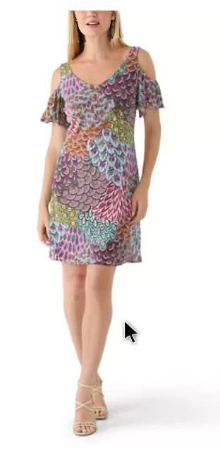 Vestido MSK Pavo Real Colorido y Elegante