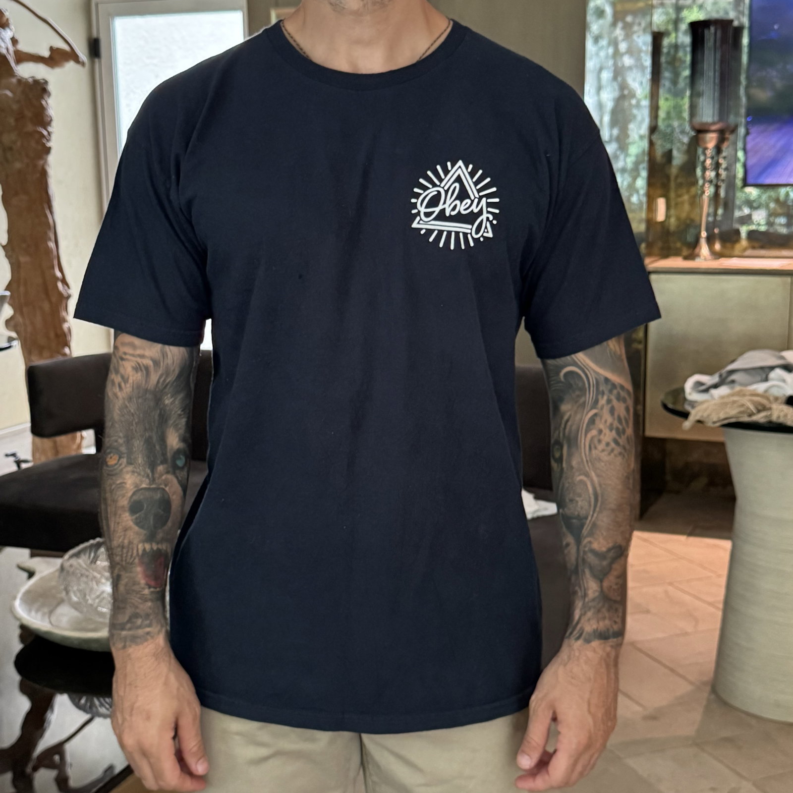 Playera azul marino Obey vintage 