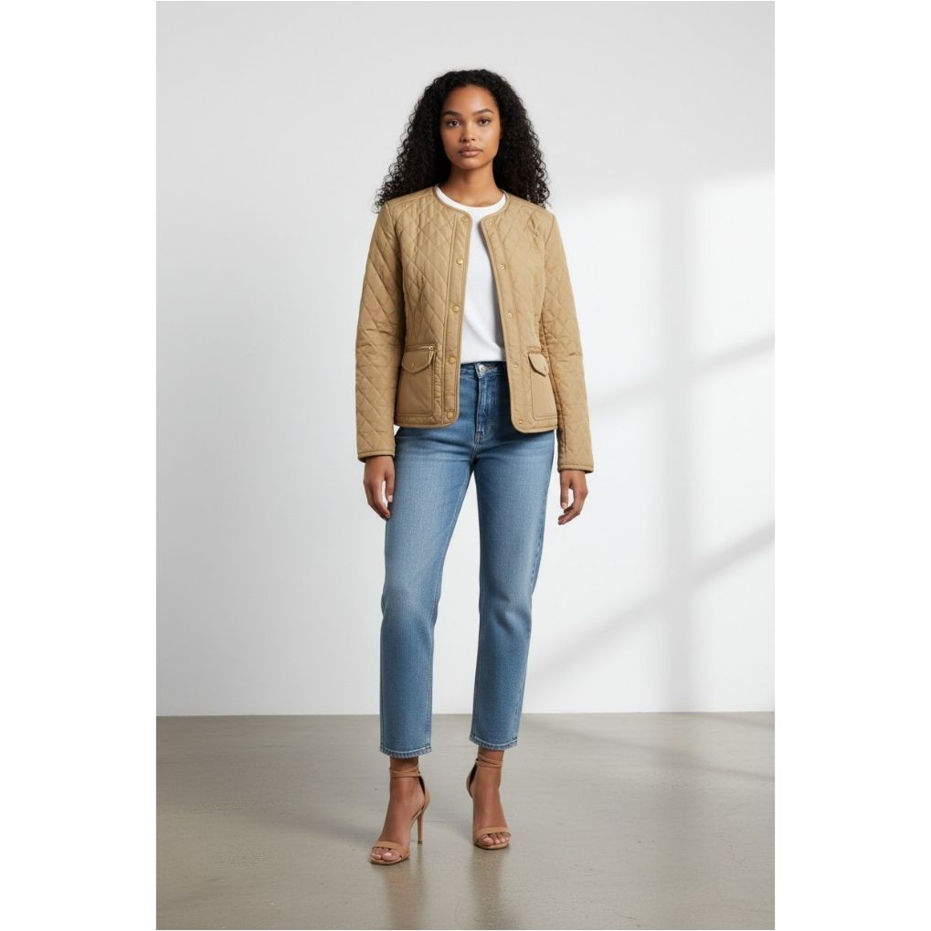 Jacket Ligera Acolchada efecto Brillo DORADO