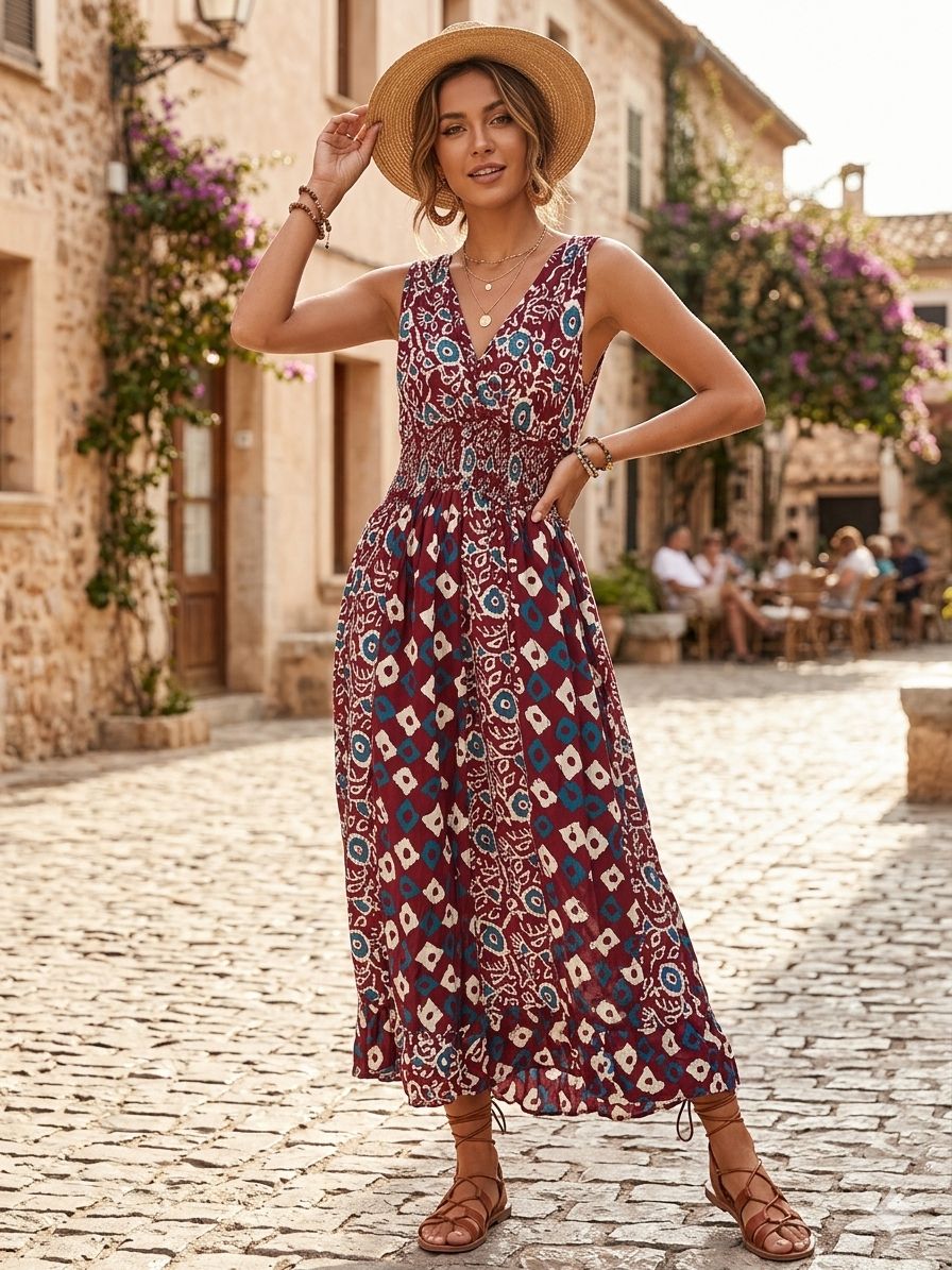 VESTIDO LARGO ESTILO BOHEMIO