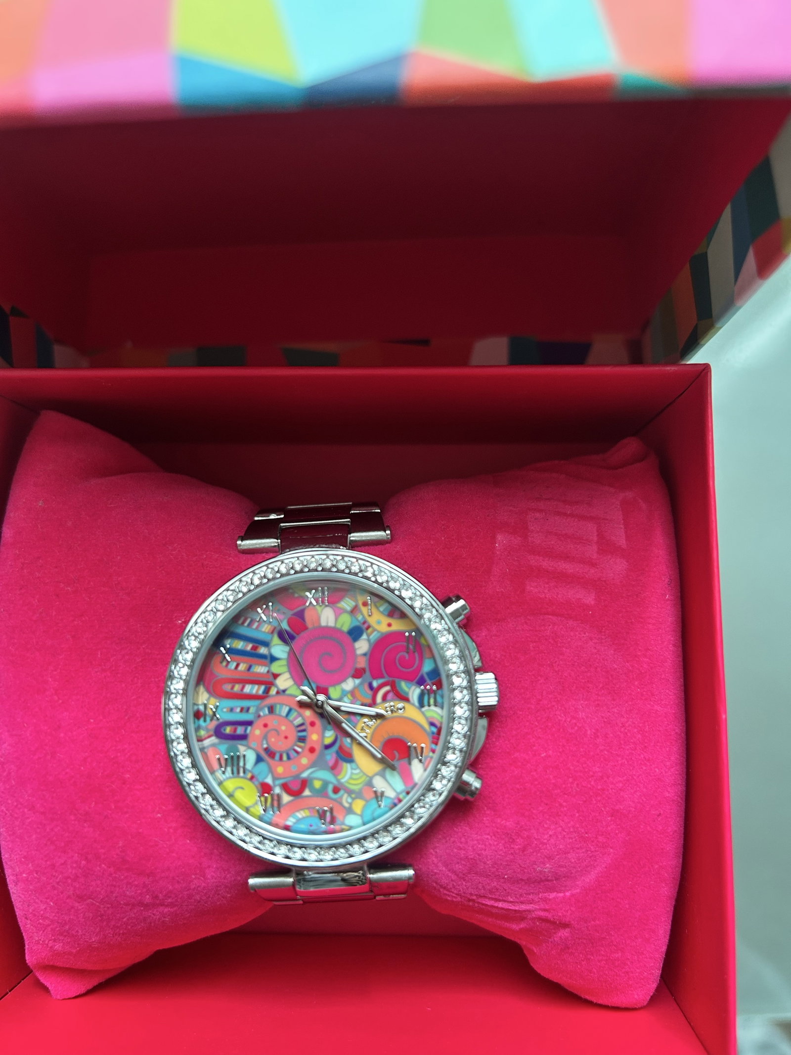 Reloj Distroller Plateado con Diseño Colorido
