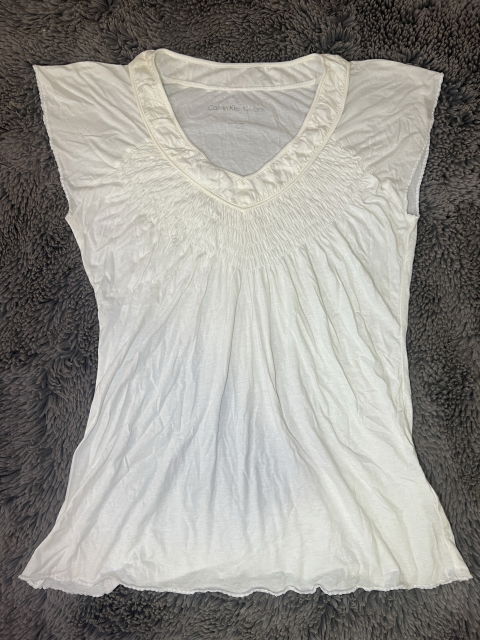 Blusa Calvin Klein Jeans Blanca Talla L - Como Nueva