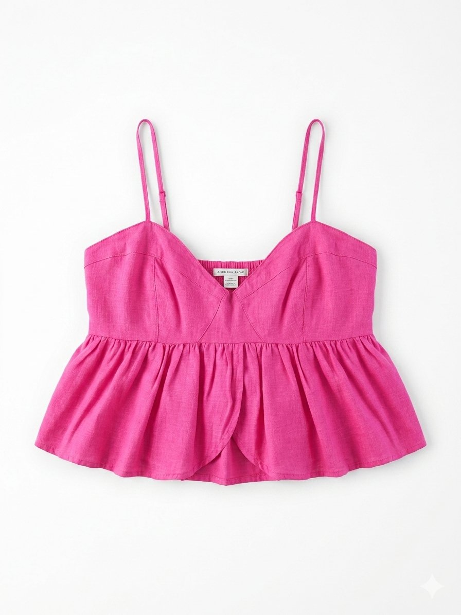 Top corto de tirantes finos AMERICAN EAGLE color rosa - Talla M