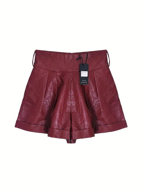 Shorts de Vinipiel Color Vino Marca THE SANG Talla S Nuevos
