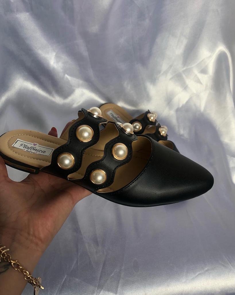 Mules Platónica con Perlas - Nuevos