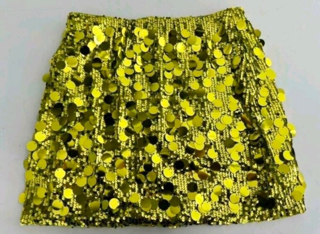 Falda L con lentejuelas amarillas