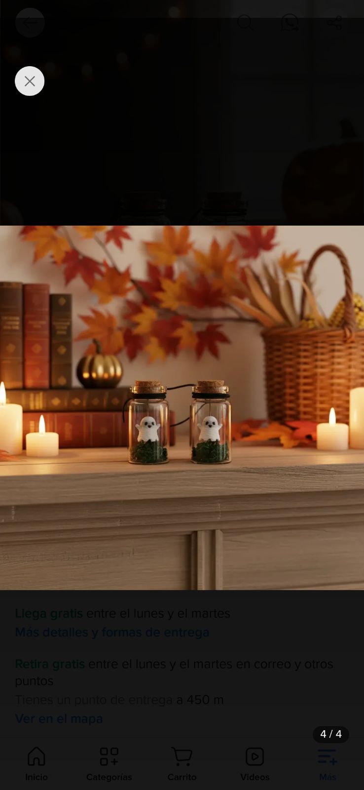 Decoración en frascos con figuras de fantasmas