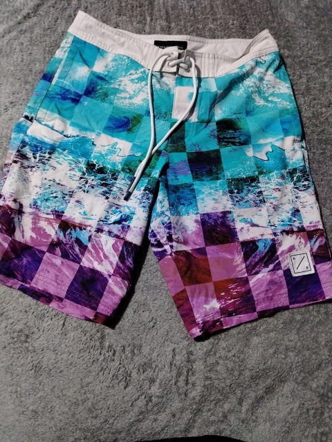 Shorts de Baño American Eagle Tipo Bermuda con Diseño de Cuadros