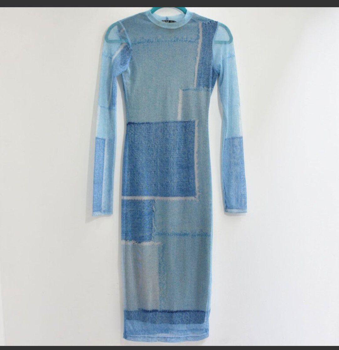 Vestido de tonos azules mesh MXM Unitalla