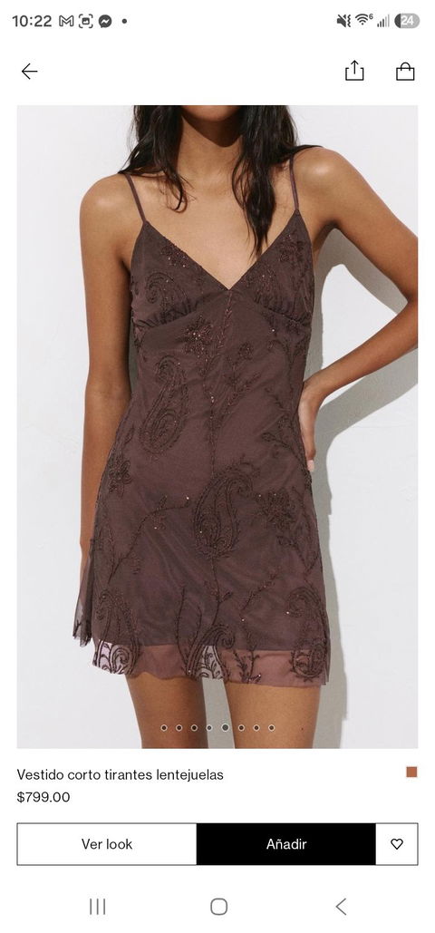 Vestido corto tirantes lentejuelas Pull & Bear - Talla S/XS