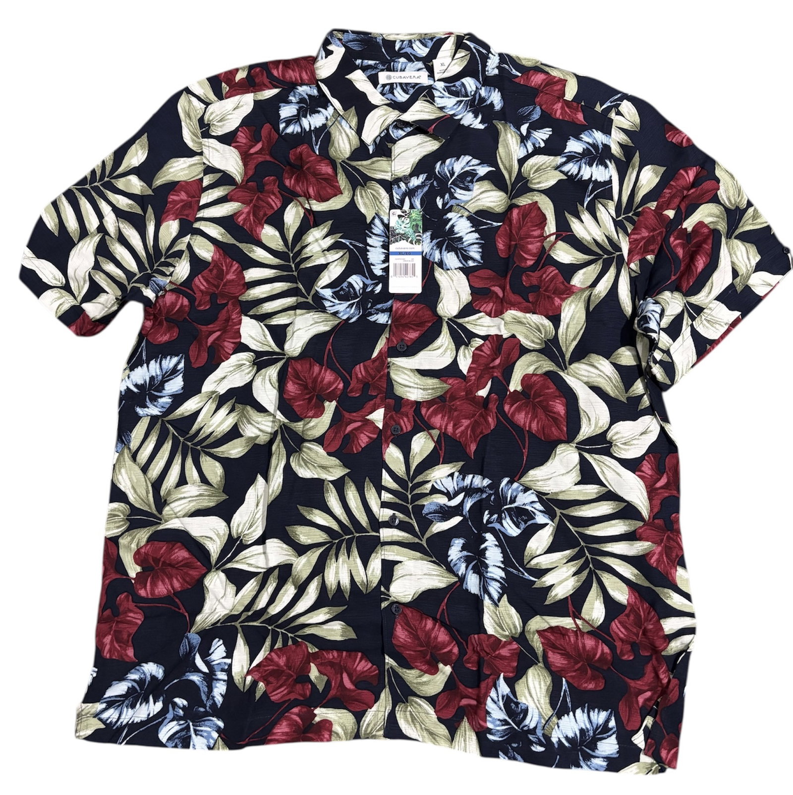 Camisa de Manga Corta Cubavera XL Nueva con Etiqueta