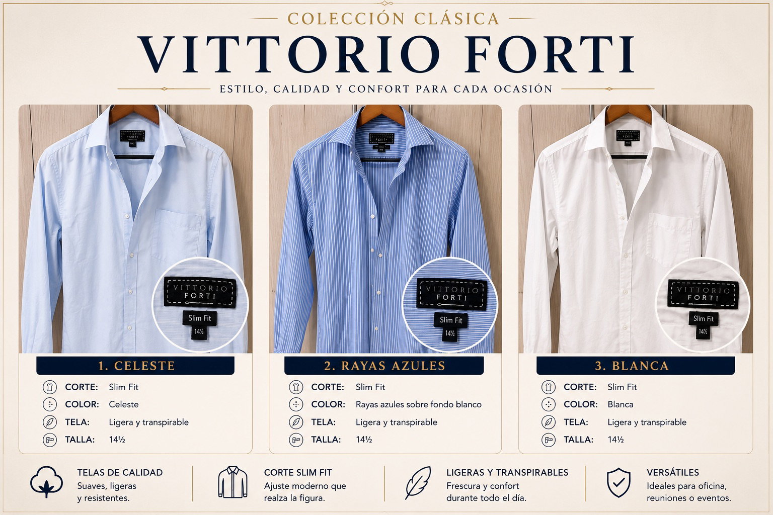 Camisas Vittorio Forti - Estilo y Confort