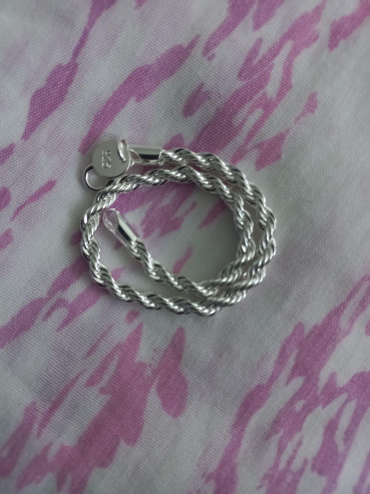 Pulsera trenzada unisex de acero inoxidable 20cm