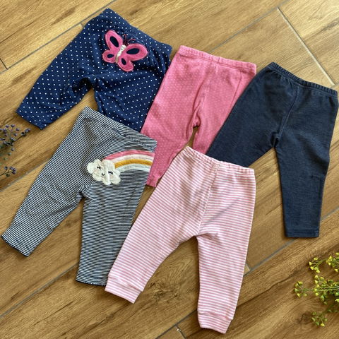 Lote 5 Pantalones Bebé Niña 6 meses