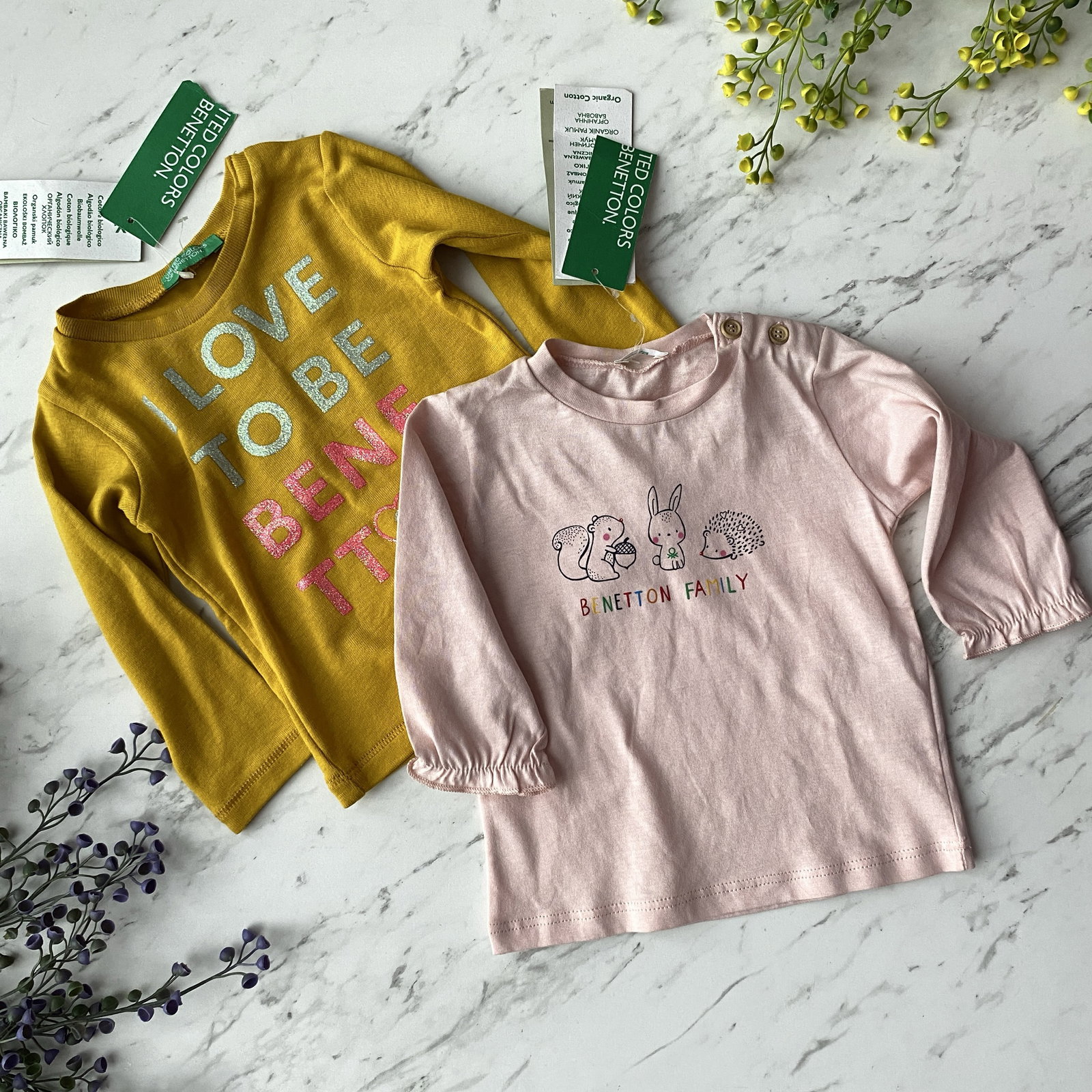 Pack 2 Playeras Benetton Bebé 3-6 Meses  NUEVAS