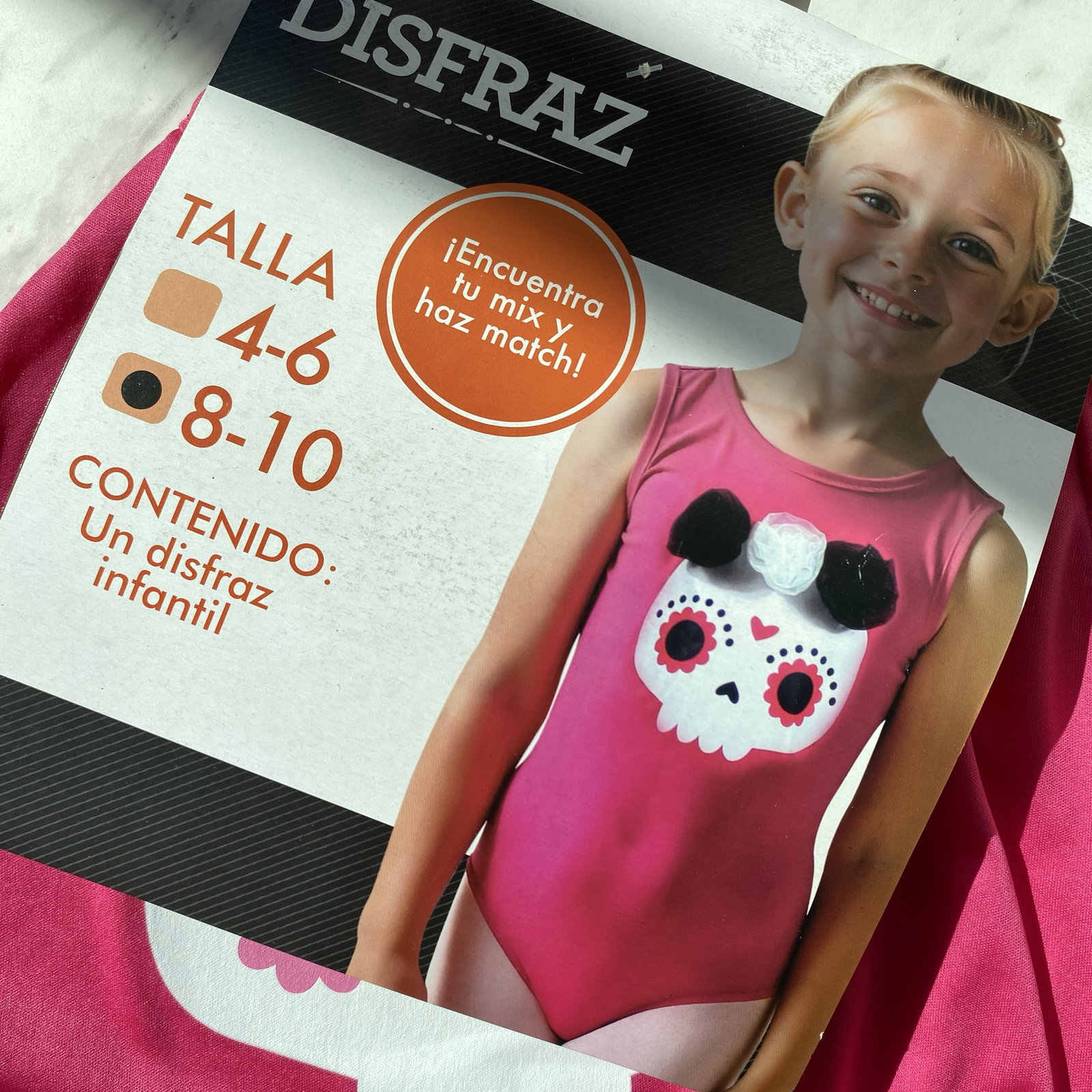 Leotardo de Catrina para disfraz - Talla 8-10 años