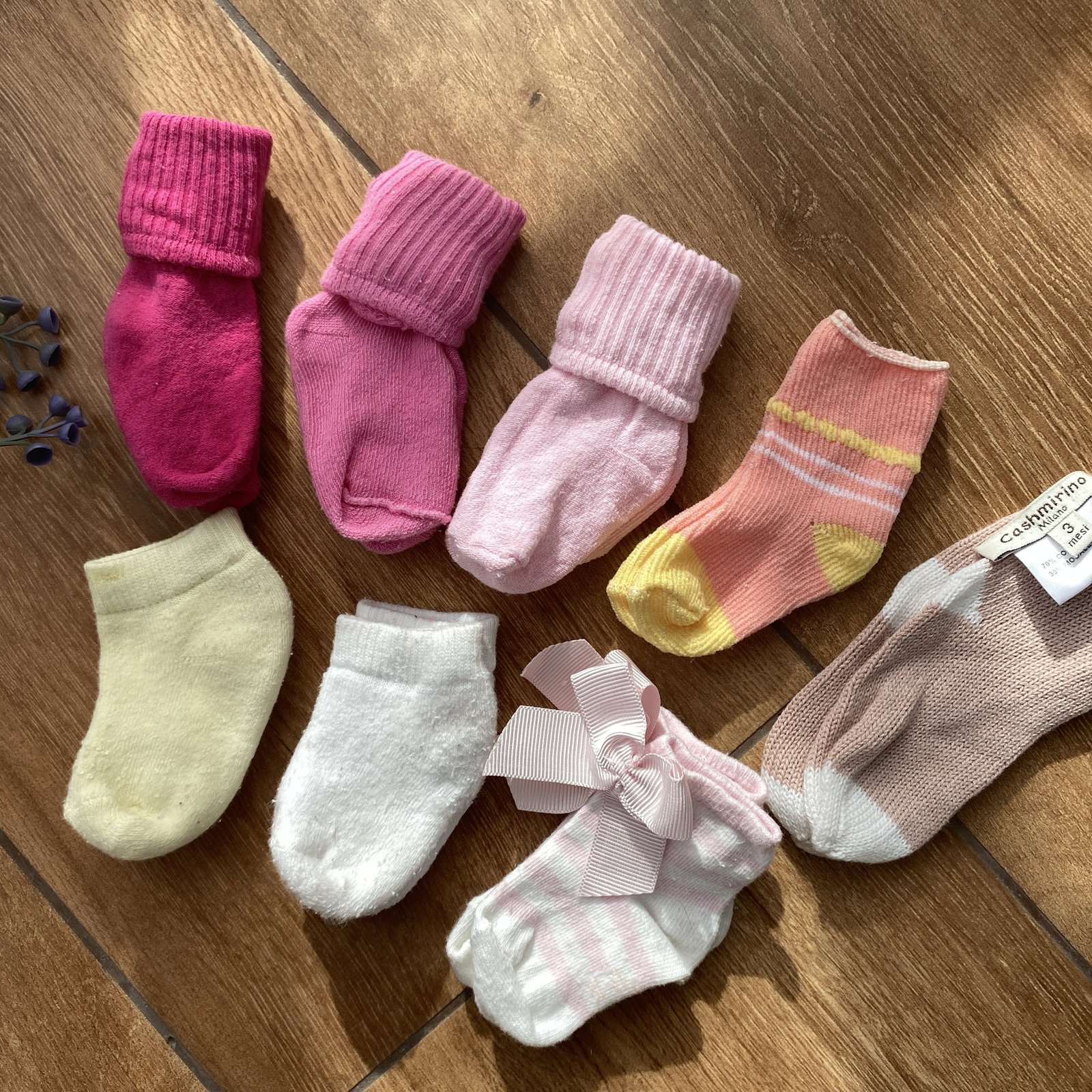 Mini lote de 8 pares de calcetines para bebé de 0-3 meses