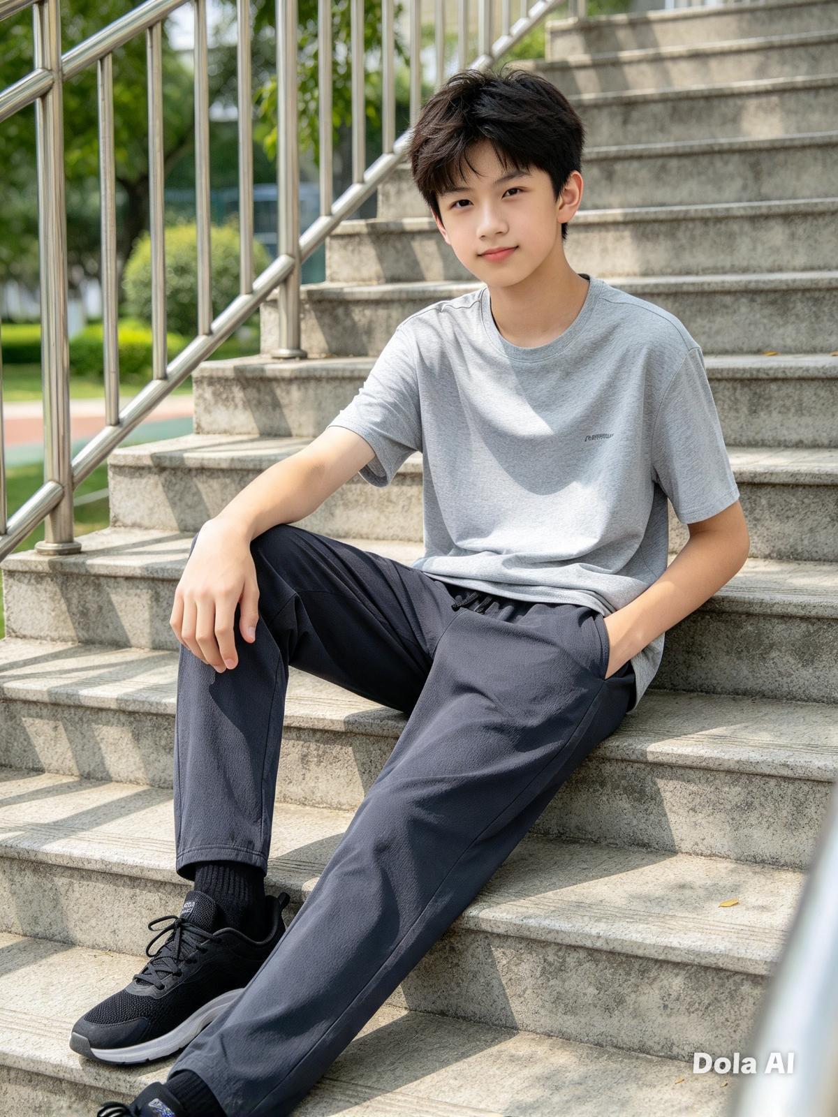 Pantalón Athletic DriWorks Talla XL (14-16 años) Color Gris Oscuro