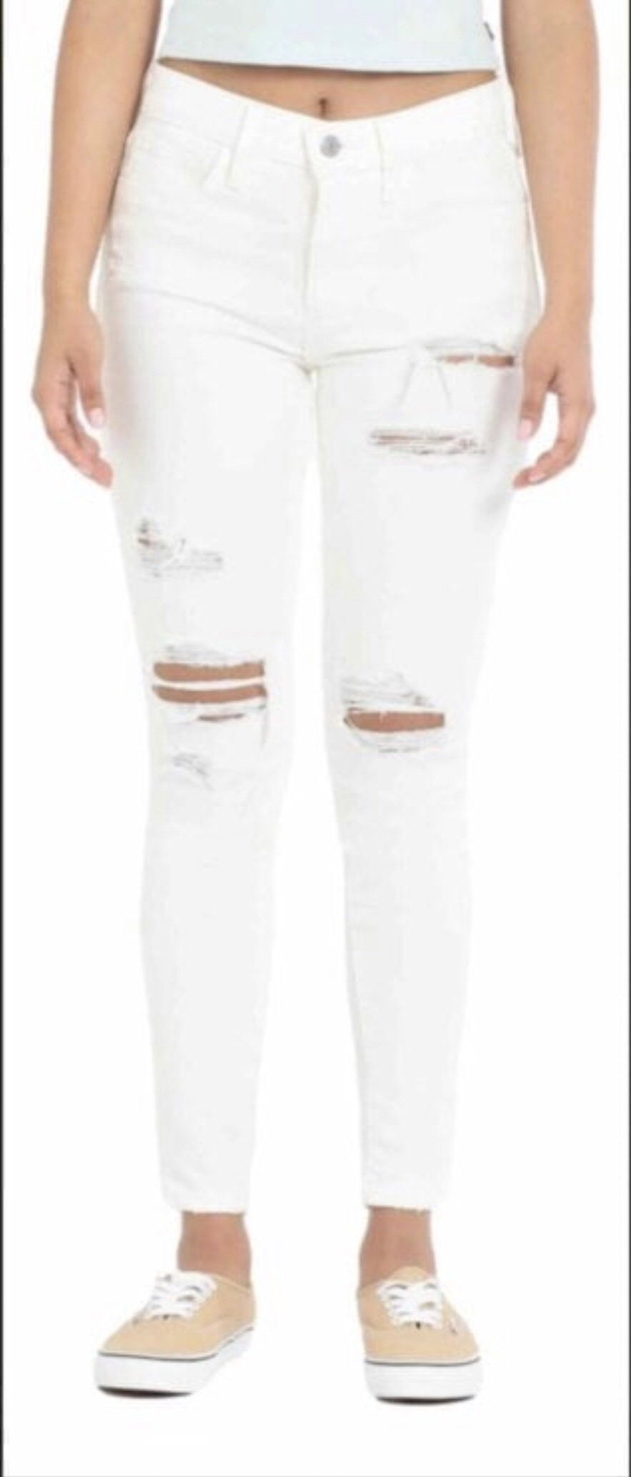 Jeans Levi’s 720 High Rise Super Skinny Destroyed Blancos Talla 27