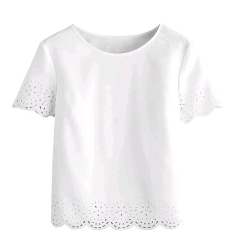 Blusa blanca con detalles en mangas - Talla XS