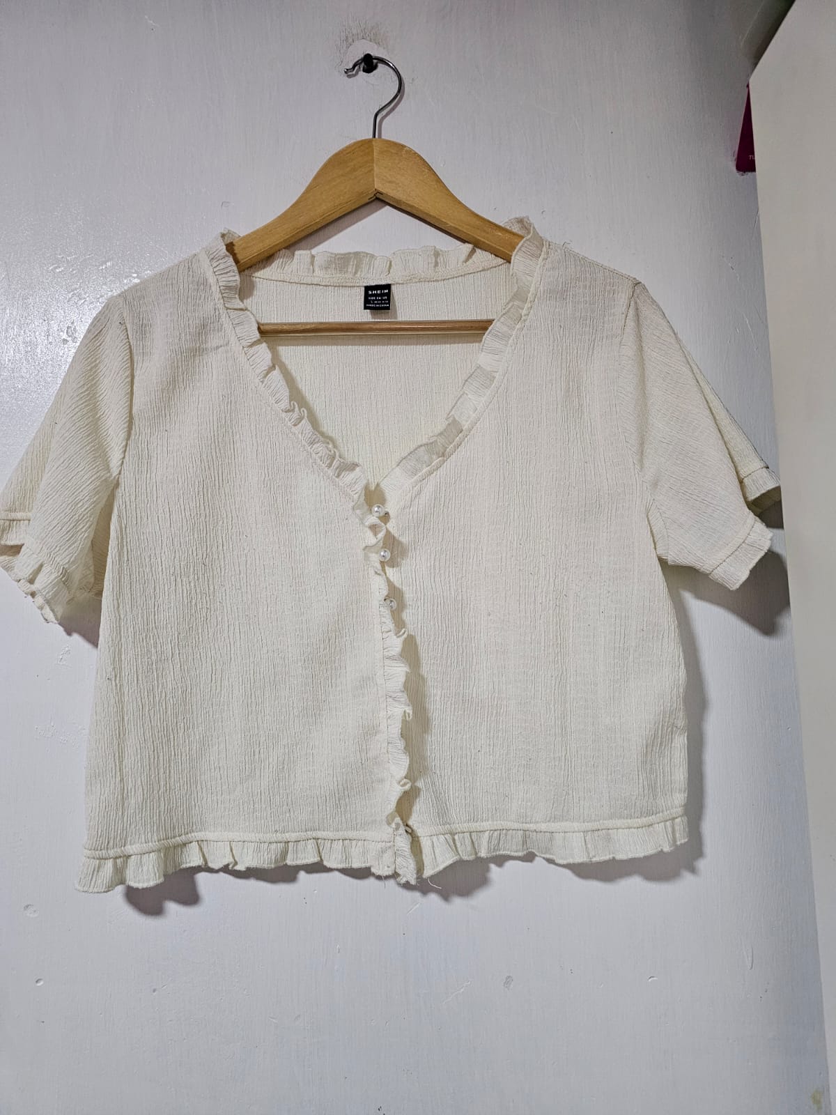 Blusa con Detalle de Holanes Talla G Shein