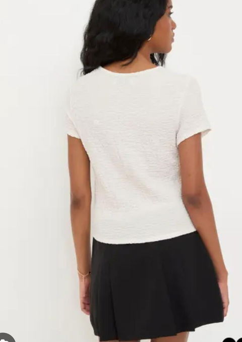 Blusa blanca de manga corta Dazy Talla M