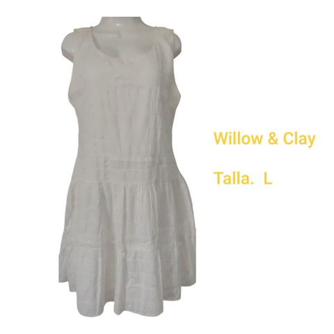 Vestido Willow & Clay Blanco Talla L Nuevo