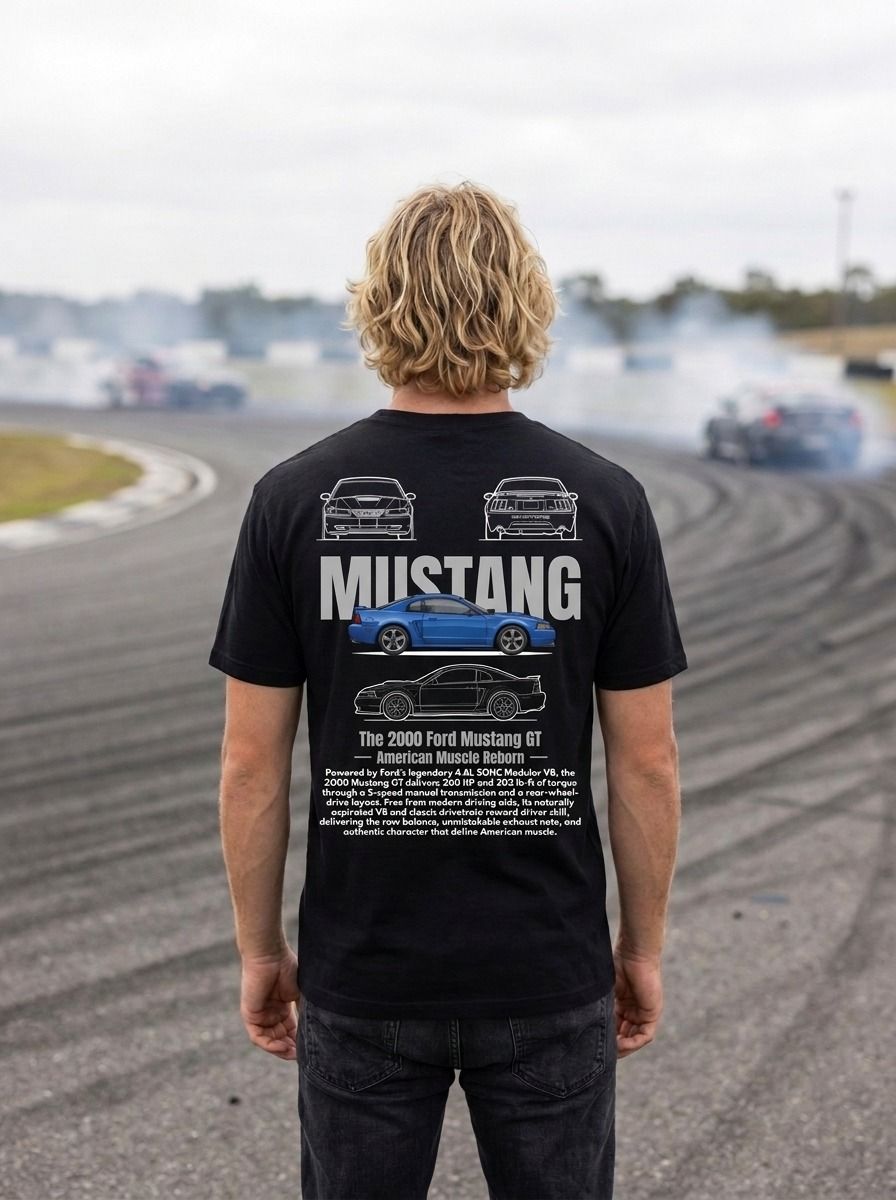 Playera con diseño Ford Mustang GT 2000