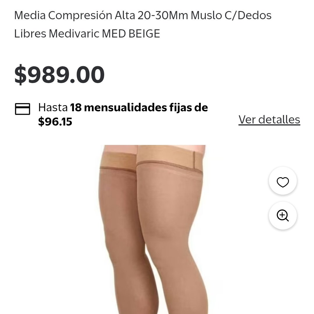 Medias de Compresión Alta 20-30Mm Muslo C/Dedos Libres Mediviaric MED BEIGE