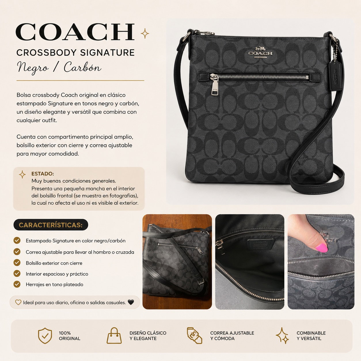 Bolsa crossbody negra