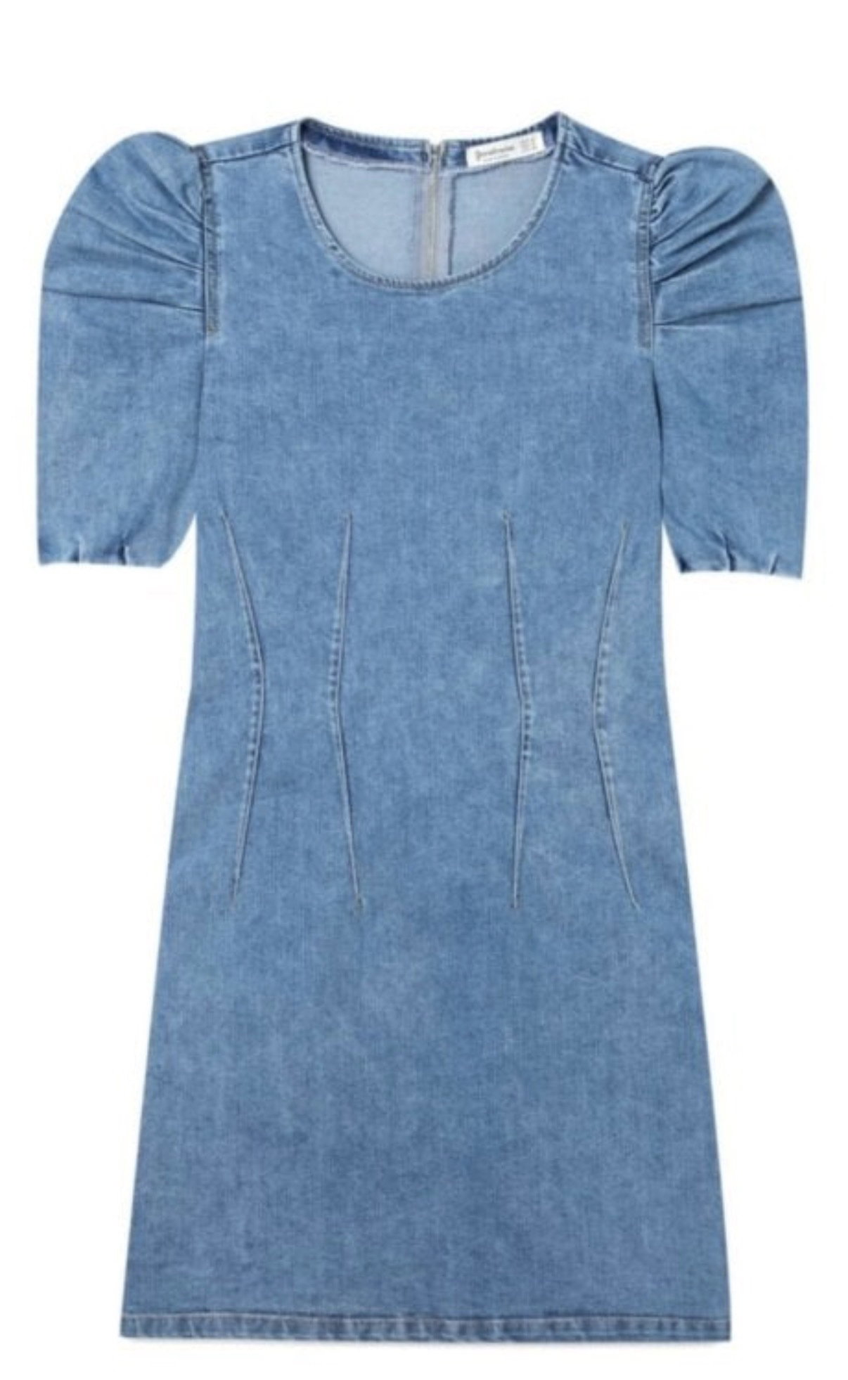 Vestido mini de Mezclilla Stradivarius con Mangas Abullonadas Talla M
