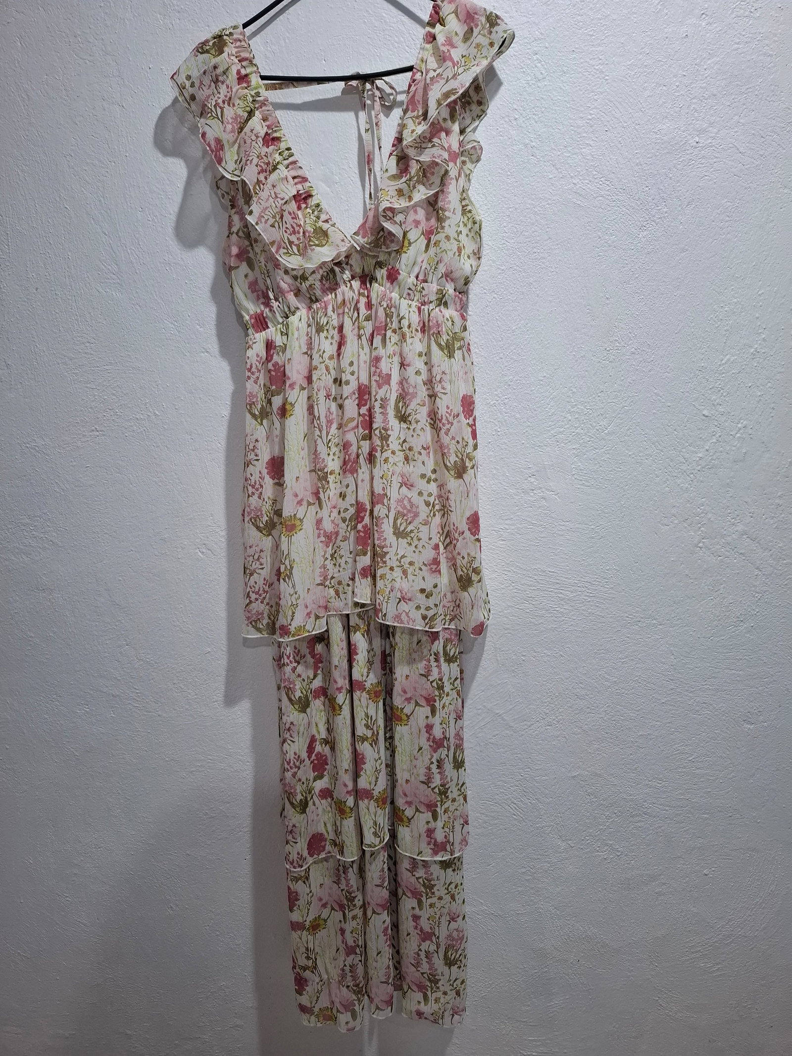 Playera con Flores Rosa y Volantes