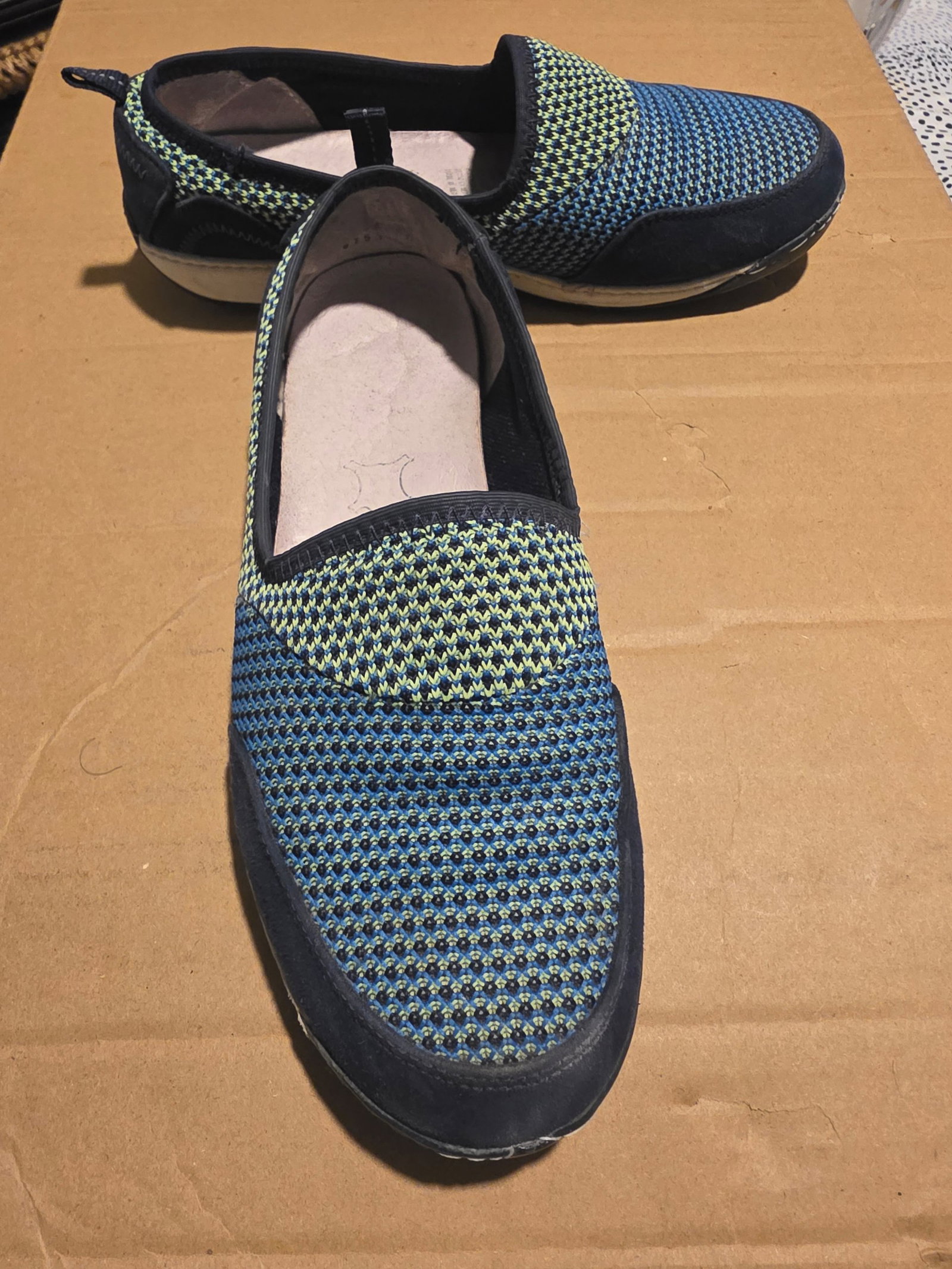 Mocasín Casual FLEXI Verde con Azul 22.5 - Como Nuevo