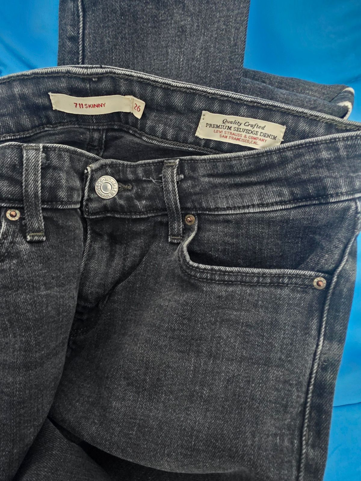 Pantalón Levi's 711 Skinny Negro Mezclilla Talla 26 Original