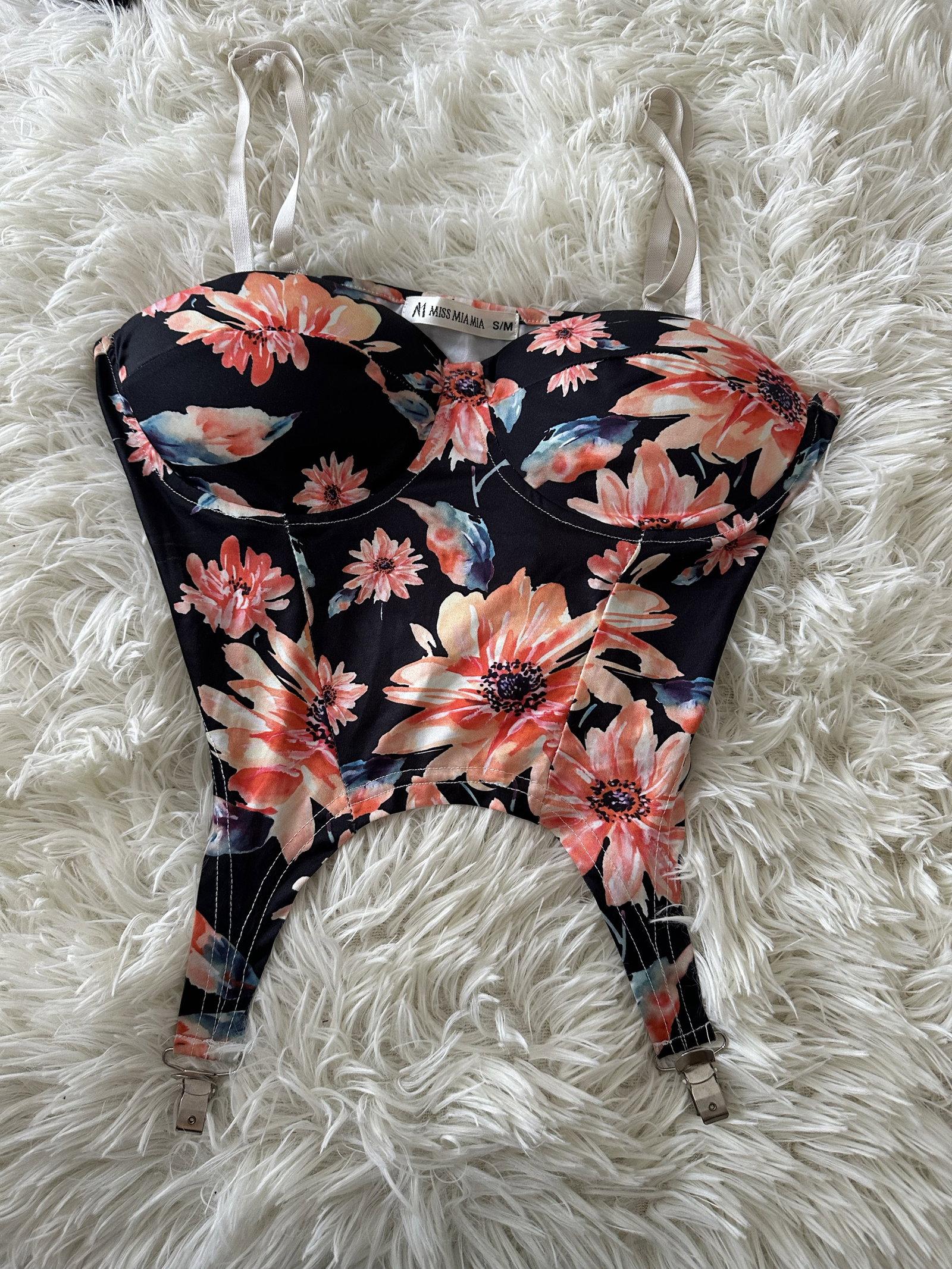 Top tirantes con copas y estampado floral Miss Mía S/M