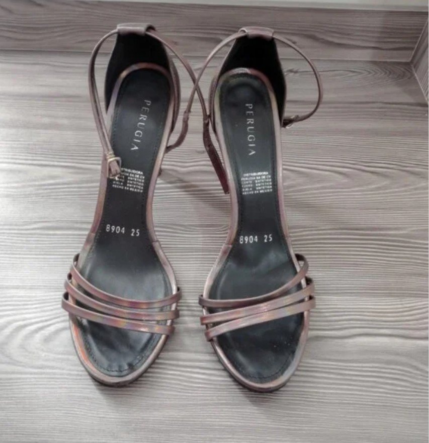 Sandalias de Tacón Perugia Vino Metálico