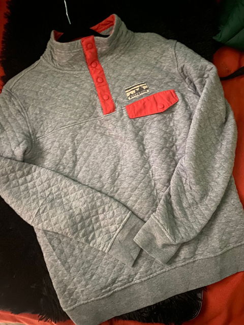 Sudadera Patagonia de Algodón Gris con Naranja - Talla S