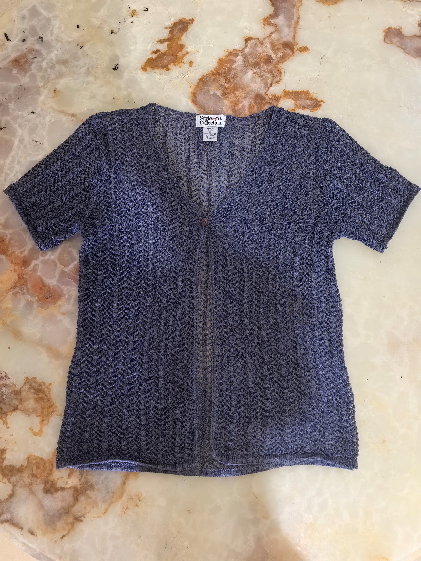 Saco tejido Style & Co. color azul marino, talla M, como nuevo