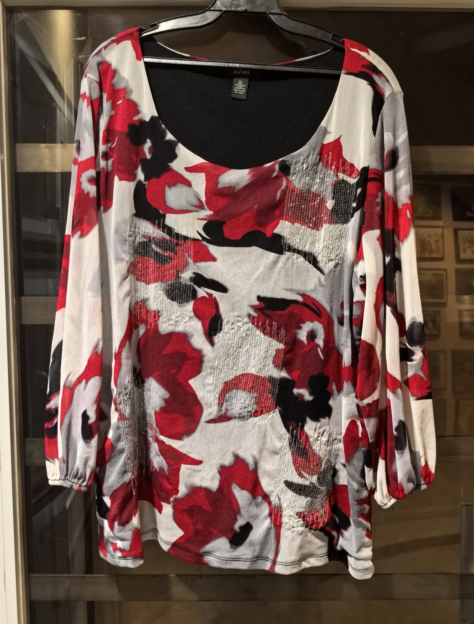 Blusa Alfani Bordada con Lentejuelas Talla XL